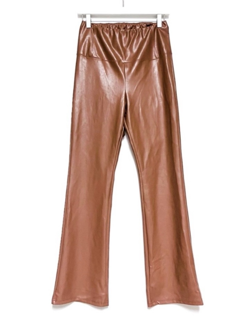 Aritzia Wilfred Free Daria Flare Pants L Cognac Japanese Vegan Leather Brown